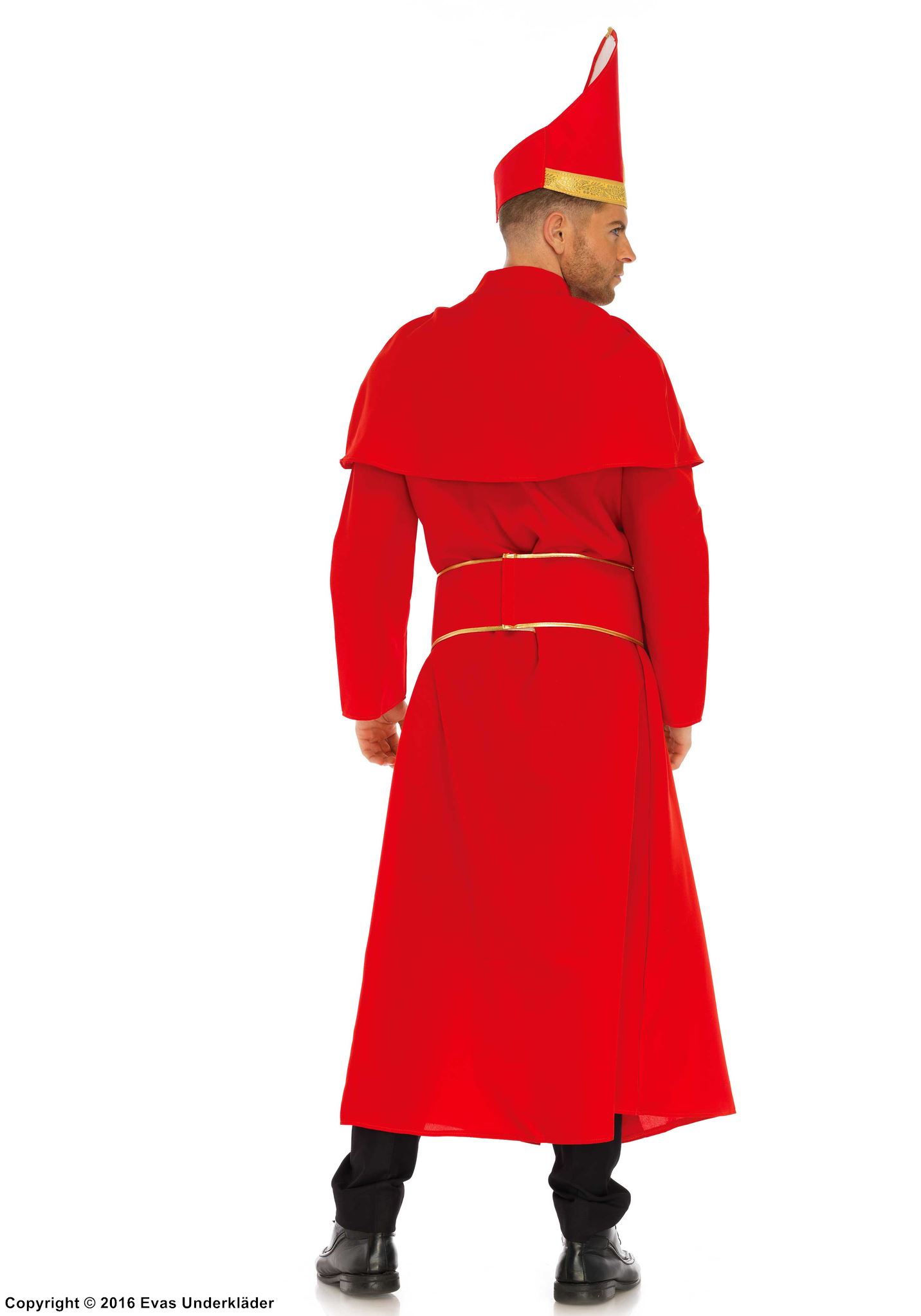 Kardinal-kostym, maskeraddräkt i 3 delar